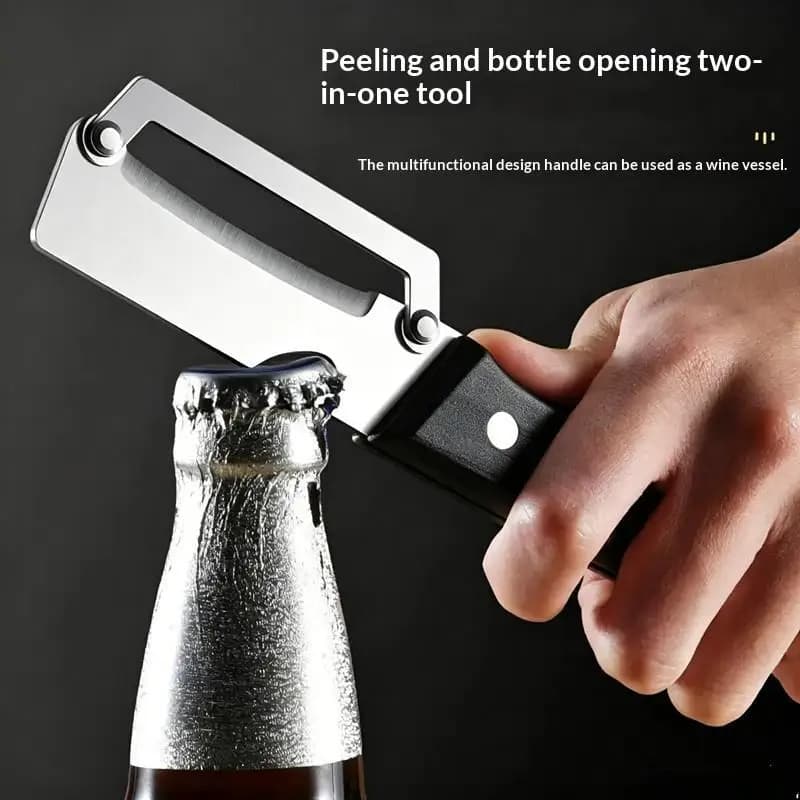 Stainless Steel Flat Edge Potato Peeler Sharp Slicer Knife for Kitchen Use with Durable Melon Grater for Home Cooking