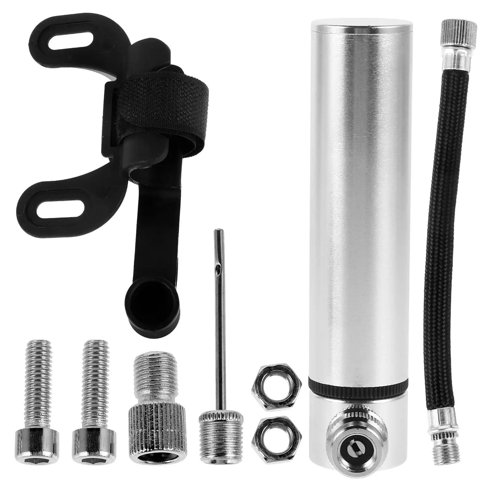 Set Mini Pompa Portatile per Bicicletta, Pompa ad Aria Manuale Leggera ad Alta Pressione per Gonfiaggio Pneumatici di Bici da Montagna, Bici da Strada e Palloni da Basket