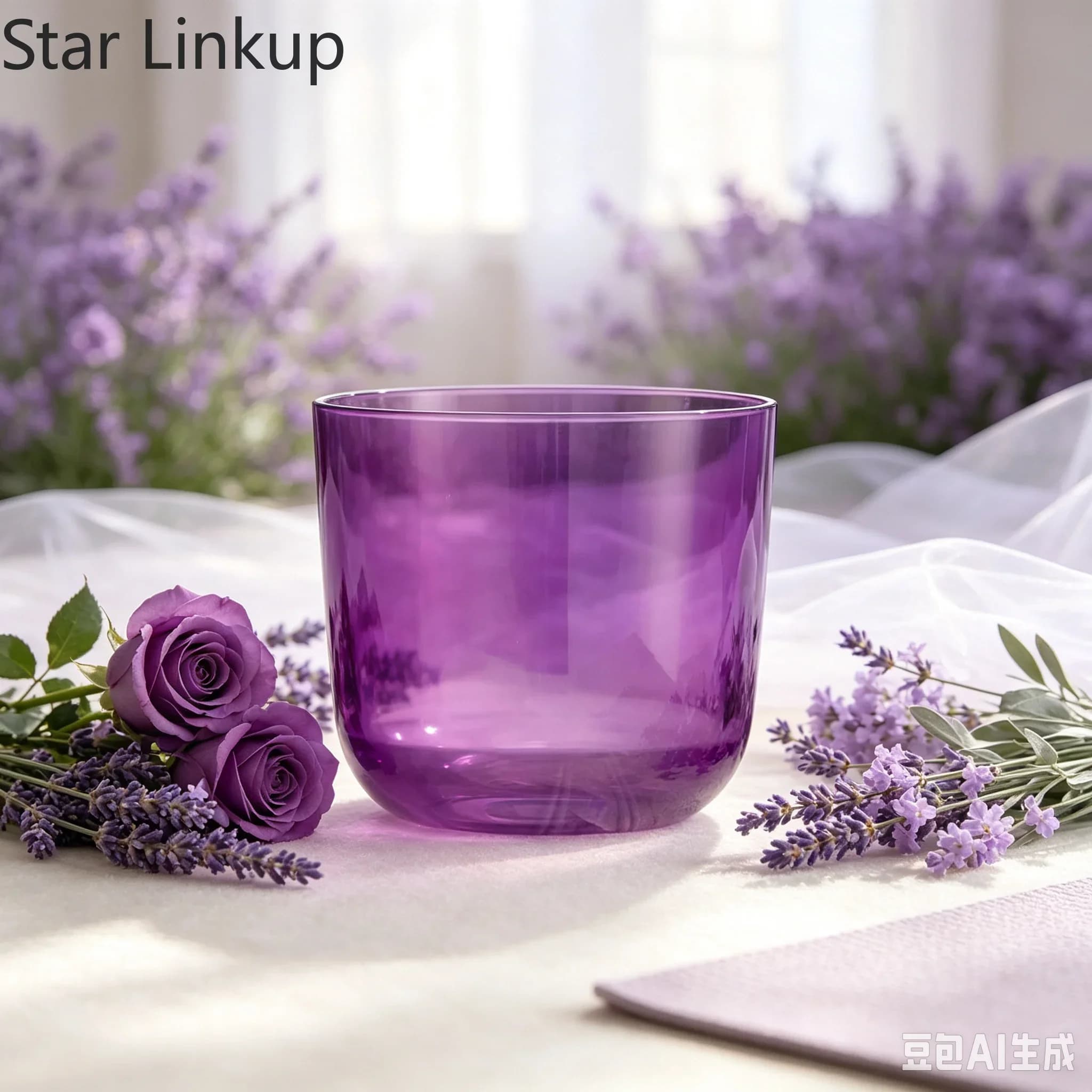 Star Linkup 432Hz Purple MountainRain Alchemy Crystal Singing Bowl, High-fidelity resonance musical instrument, brings stable vibrational energy for yoga training, spiritual meditation and physical & mental soothing