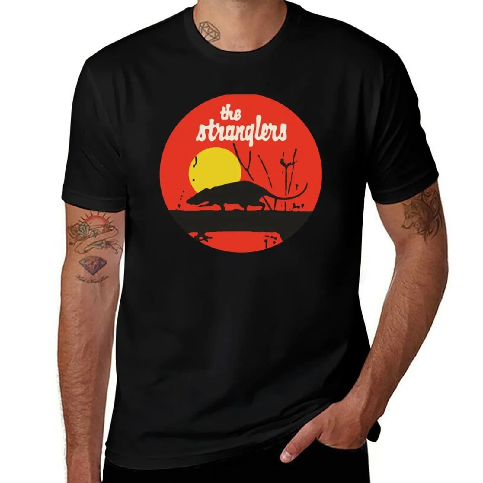 Vintage Style Rattus Norvegicus British UK Punk Rock 70s Retro Graphic T-Shirt Anti-Perspiration Workout Top T-Shirt