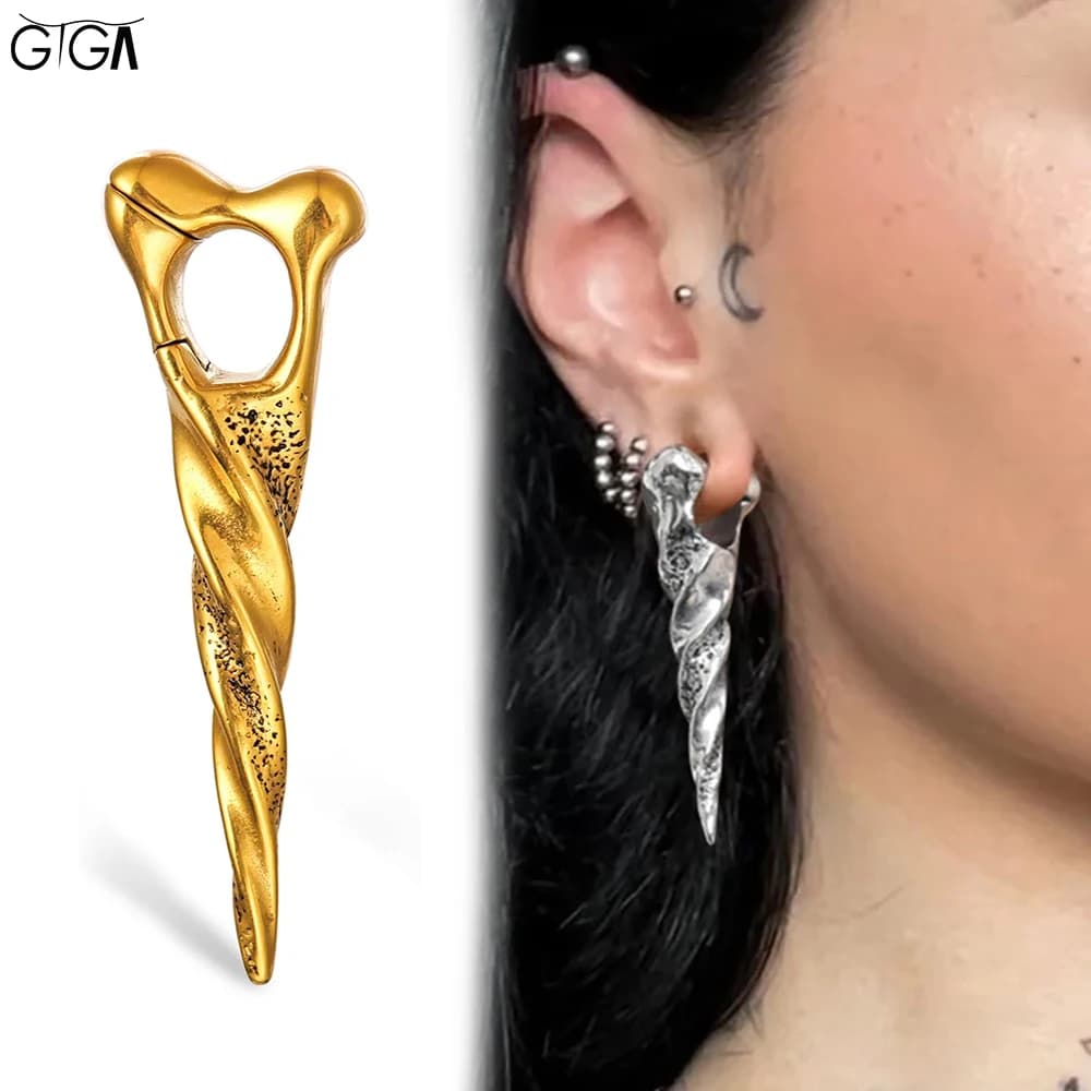 Giga 2 Pezzi 12mm (1/2") Pesi per Orecchie a Cono Affilato in Acciaio Inossidabile, Orecchini Pendenti per Piercing Dilatato, Gioielli per il Corpo