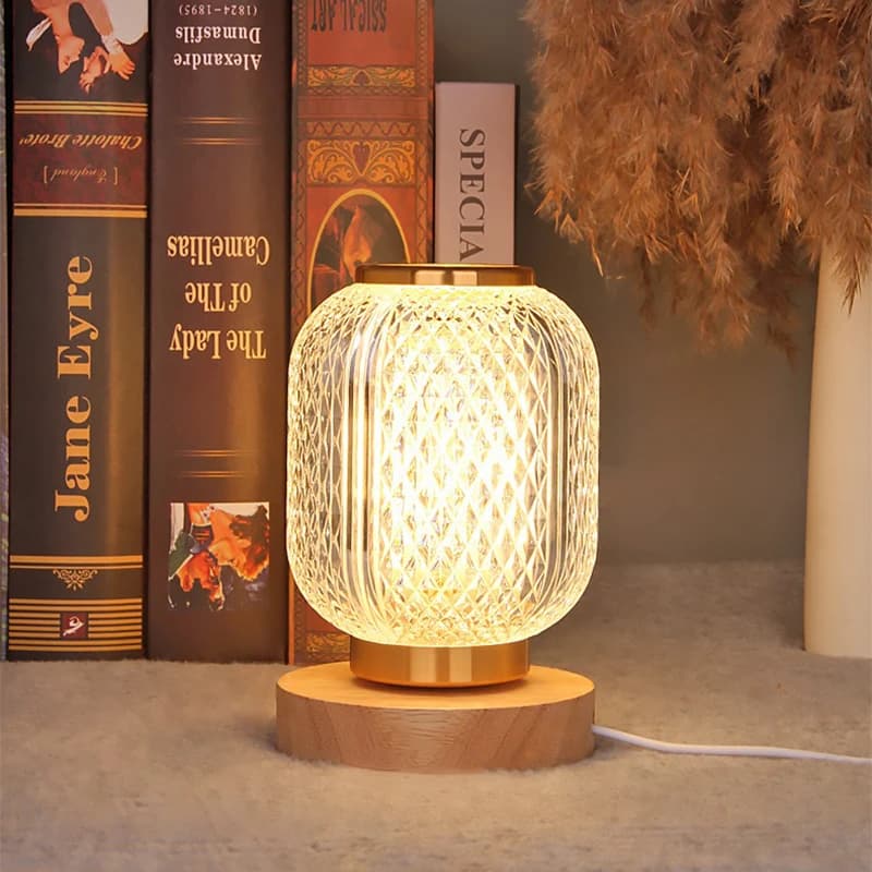 Lampada da tavolo a LED in cristallo pop Dimmerazione continua Ricarica USB Interruttore tattile Telecomando Lampada da comodino Decorazione del soggiorno Scrivania L