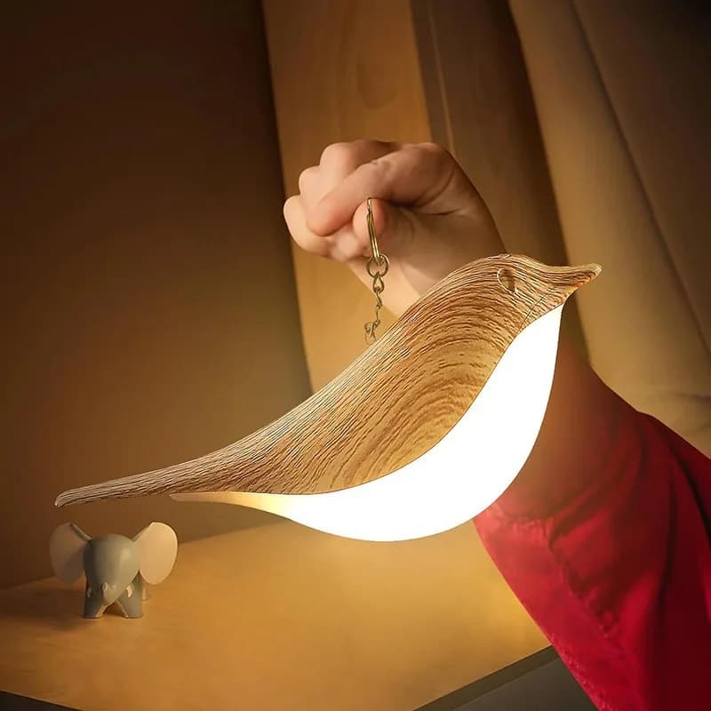 Diffusore di aromaterapia in legno a forma di uccello, controllo touch, luce notturna a LED, decorazione per la casa