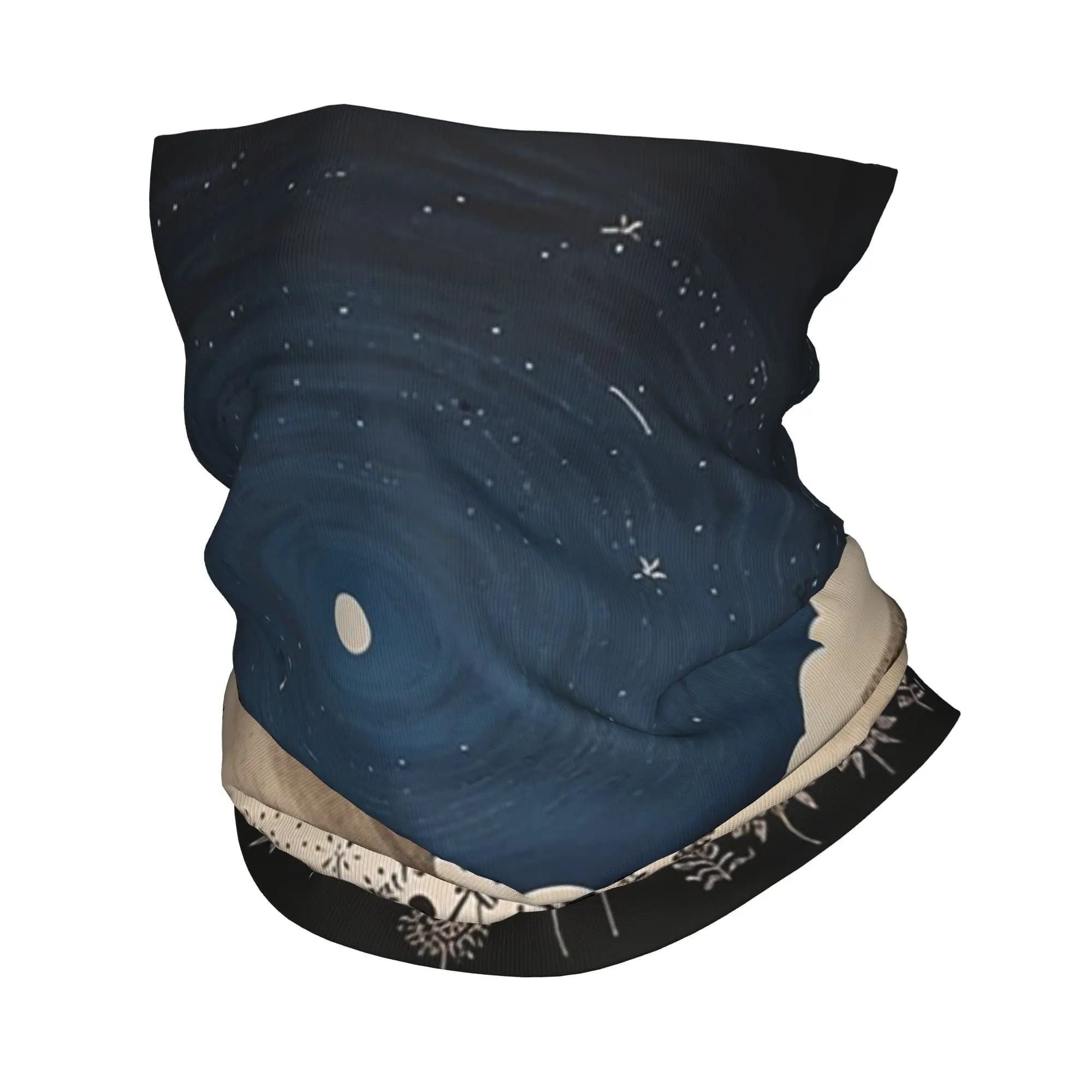 Celestial Harmony Warli Night Sky Painting Design Bandana Copricollo Maschera stampata Sciarpa Maschera per il viso Running For Men Women Adult