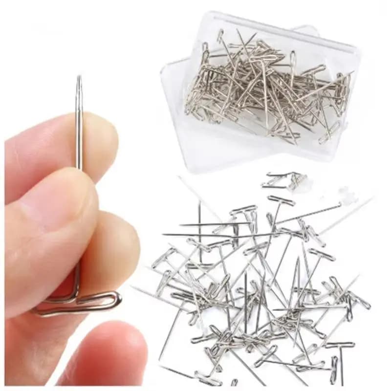 50/100Pcs 27/32/38/45/51MM T Pin Needles Wig Making T Pins For Blocking Knitting Assorted Sizes T-Pins〔Funny〕