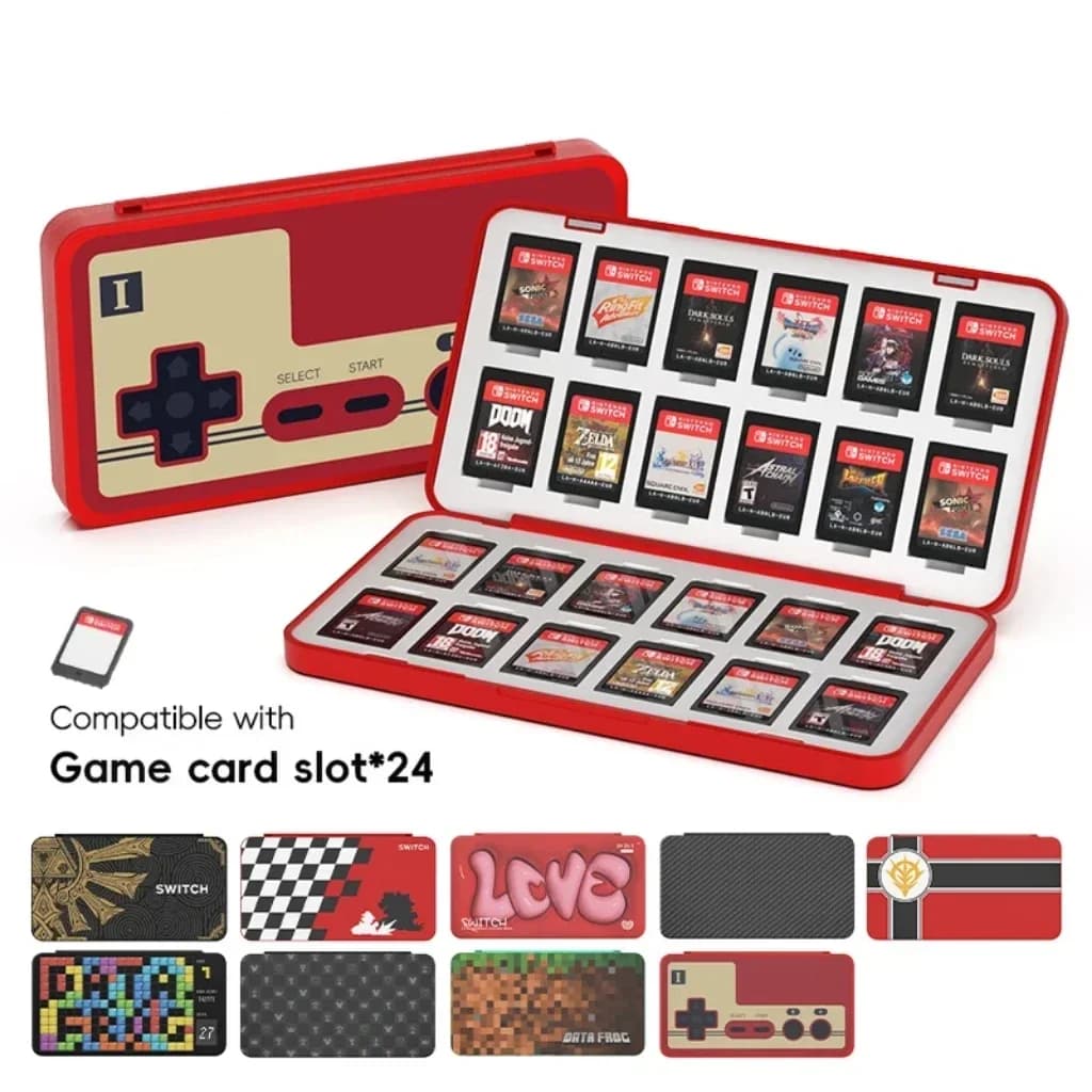 DATA FROG Custodia porta carte da gioco 24 in 1 per Switch / Switch OLED, scatola portaoggetti per cartuccia, organizer protettivo per chip