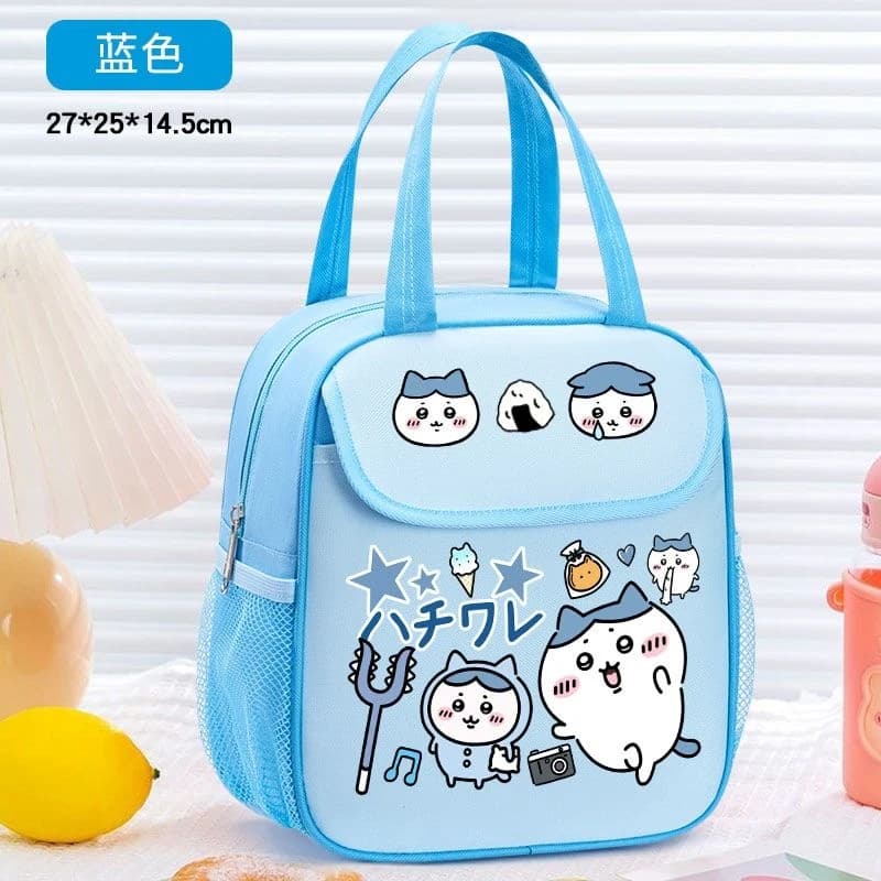 Chiikawa Insulated Lunch Bag Cute Cartoon Print Waterproof Thermal Food Tote Portable School Bento Storage Handba