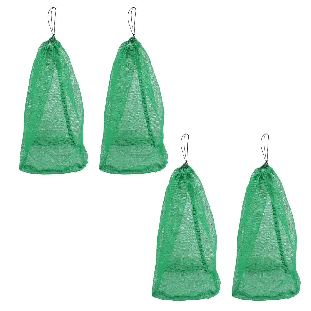 Set di 4 Sacche a Rete Compatte Portatili per Pesca, Asciugatura Rapida, con Coulisse, per Conservazione Pesci Vivi, Pesca all'Aperto, Viaggi ed Escursioni