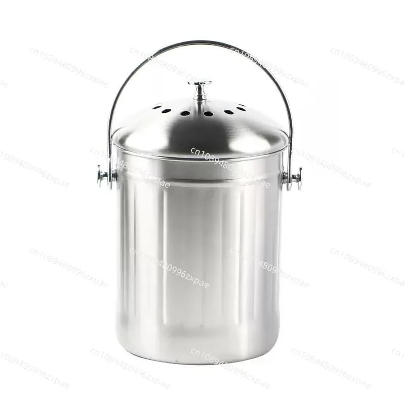 Bidone per compost Buccia di residui vegetali Cucina durevole in acciaio inossidabile per uso domestico Filtro per carbone nero Bidone per rifiuti da cucina