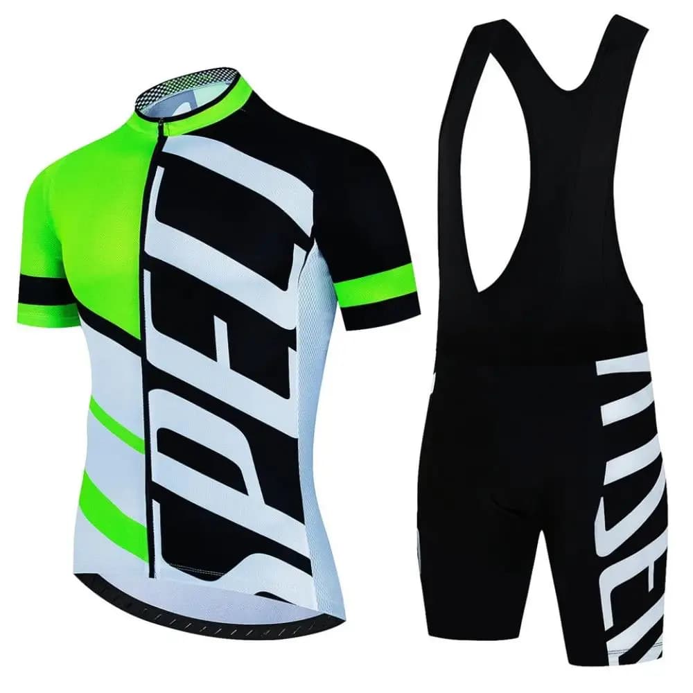 Men's Cycling Jersey and Bib Shorts Set Breathable Quick Dry MTB Road Bike Clothing Summer Bicycle Racing Sportswear