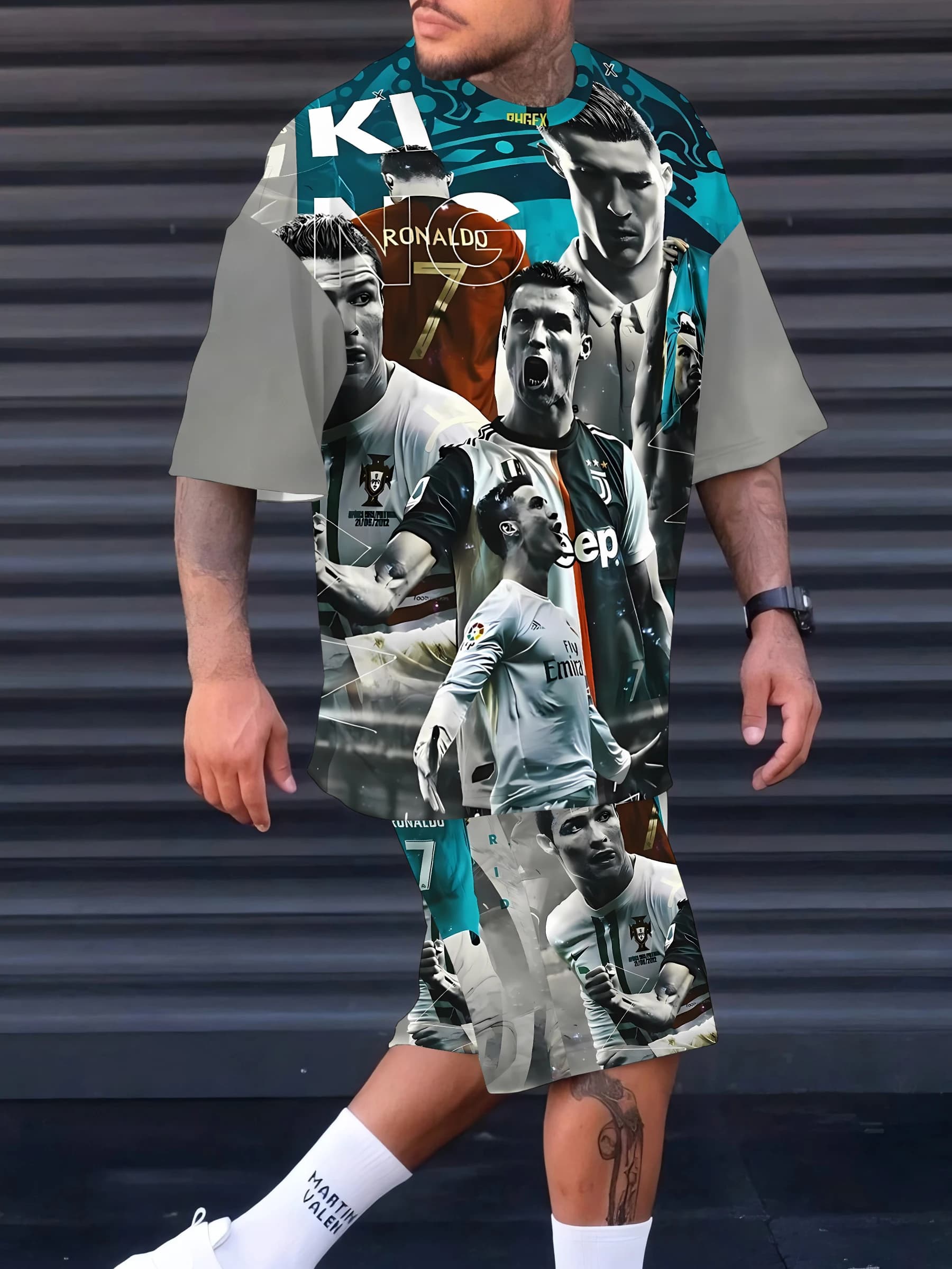 Estate 2025 Nuovo set da uomo con stella del calcio No 10 stampa abbigliamento sportivo casual