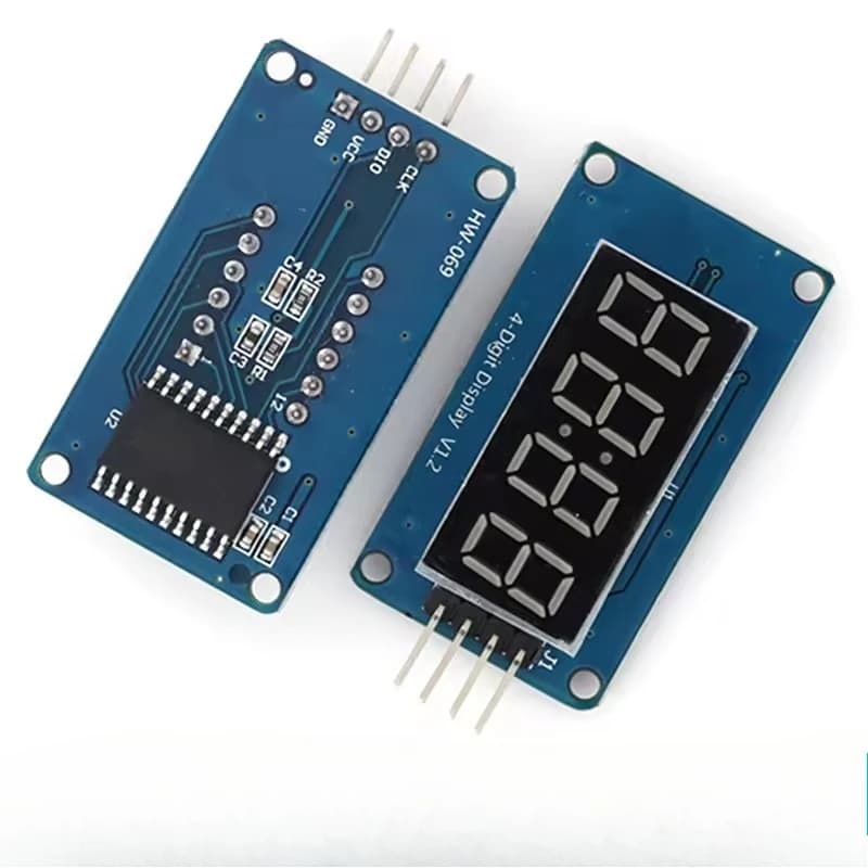 4-Wire Serial Interface 4-Digit 0.36" Red TM1637 Common Anode 7-Segment Display Module - for Arduino/Raspberry Pi