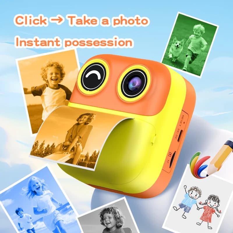Giocattoli per fotocamera digitale per bambini Stampa istantanea per bambini Fotocamera con stampa termica Stampa istantanea Foto video per ragazze Ragazzi Regali di compleanno
