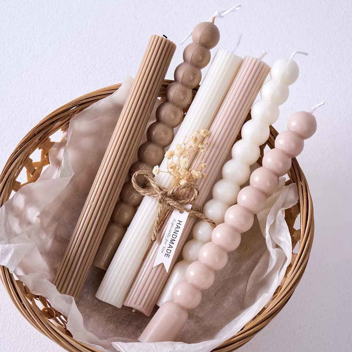 3D Long Stripes Bubble Bead Pillar Candle Silicone Mold Home Table Decor Crafts Making Aroma Soap Gypsum Resin Casting Molds