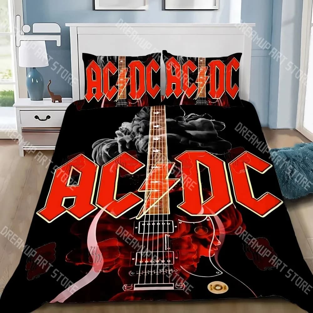 Fashion Fashion AC/DC Rock Band Bedding Set Single Twin Full Queen King Size Bed Set Kids Bedroom Duvetcover Sets Bed Sheet Set