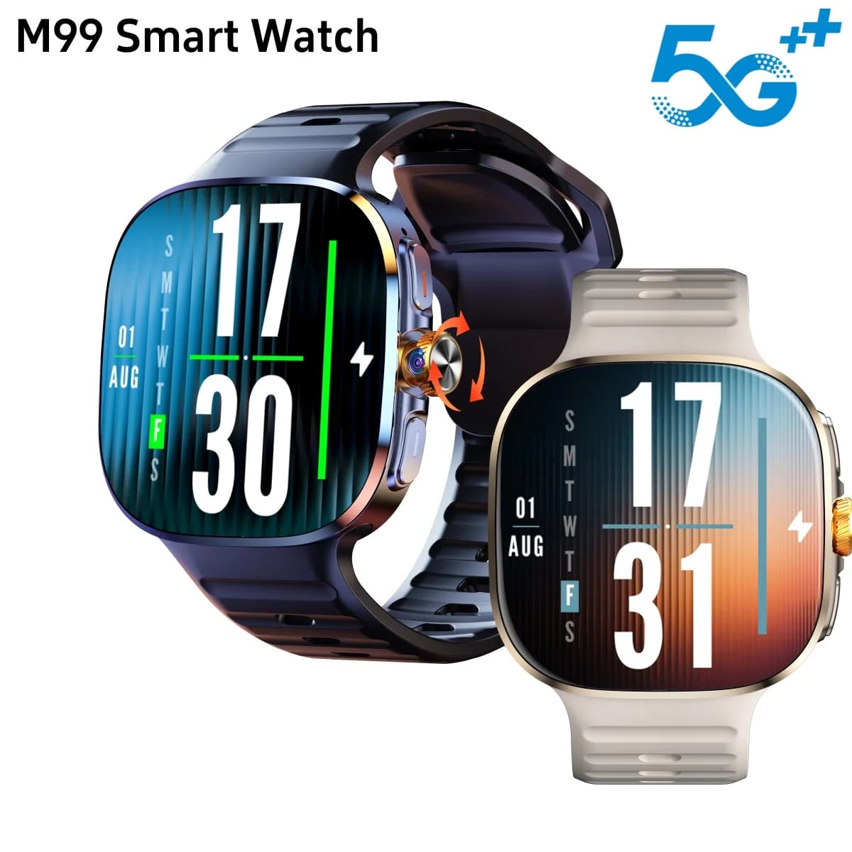 Originale M99 Smartwatch 2.4 pollici Amoled Android 10.0 Smart Watch con fotocamera 900W GPS WIFI NFC Slot per scheda SIM 2100Mah Batteria