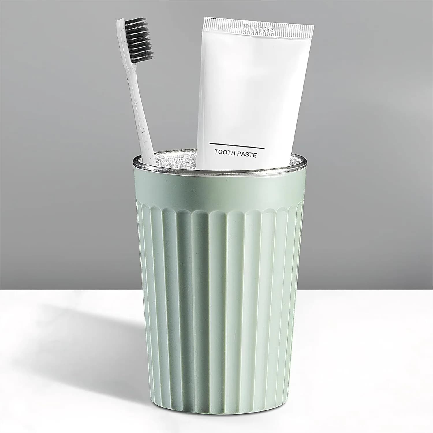 Portaspazzolino in Acciaio Inossidabile, Bicchiere da Bagno Infrangibile da 350ml, Tumbler Facile da Pulire per Casa e Ufficio