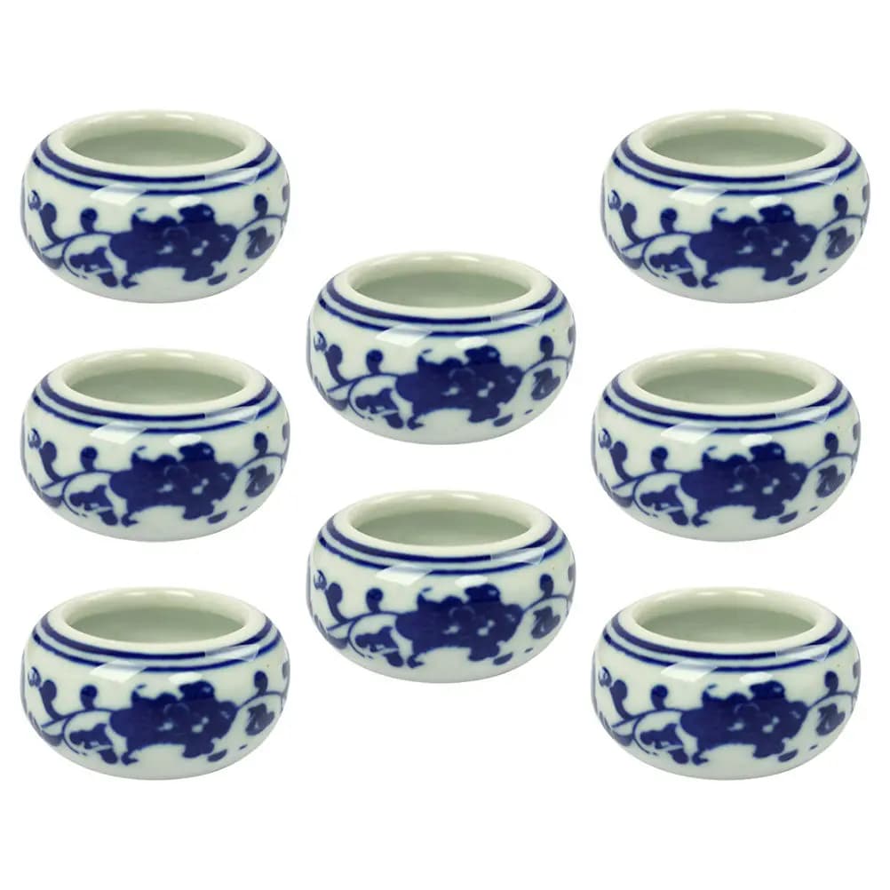 8Pcs Novel Generous Ceramic Ink Plate Calligraphy Stationery Set for Calligraphy Lovers Painters Desktop Household Inkwell Use