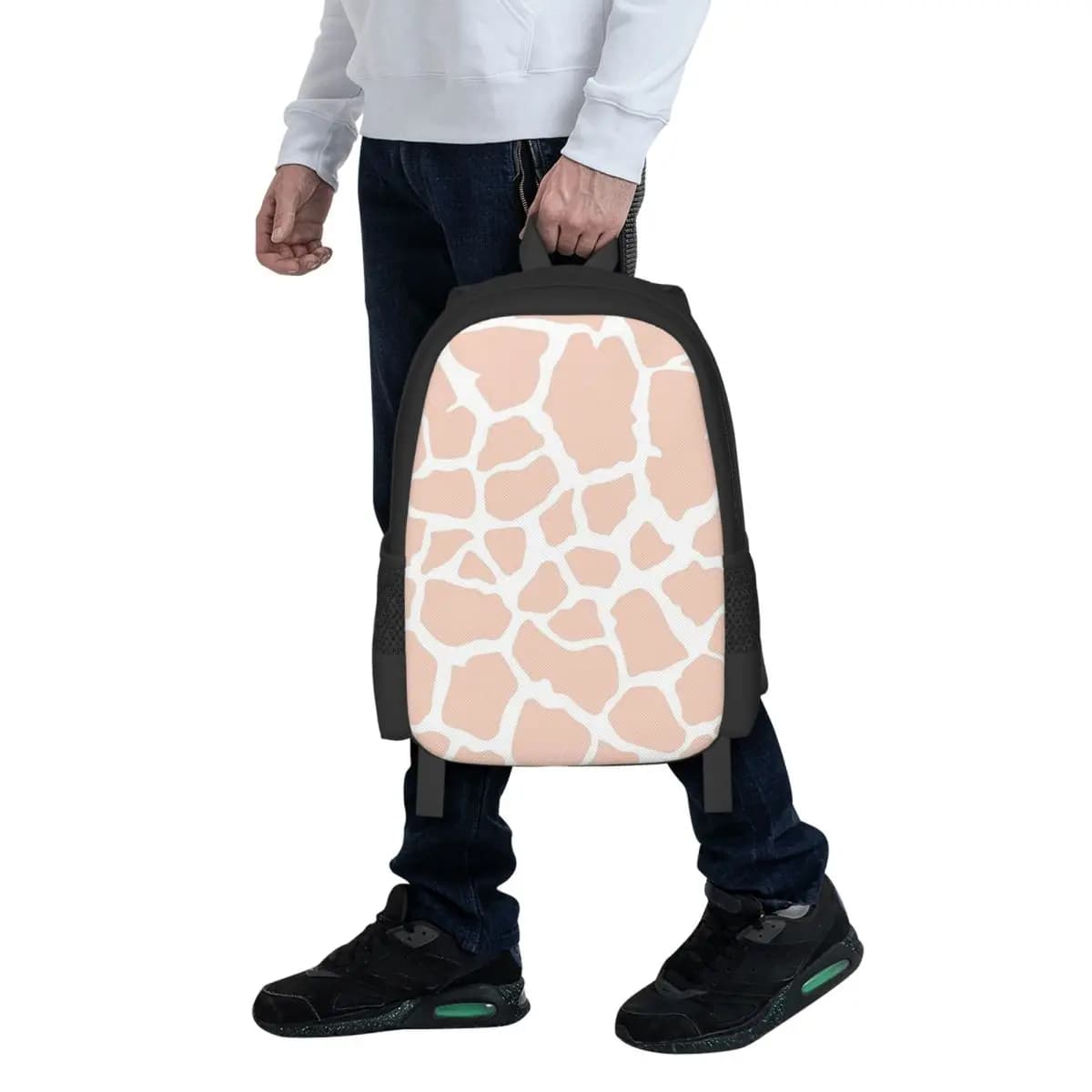 Borsa da scuola per studenti Pretty Pastel Pink Giraffe, borsa da viaggio per escursioni, zaino da viaggio per ragazzi e ragazze, borsa a tracolla alla moda