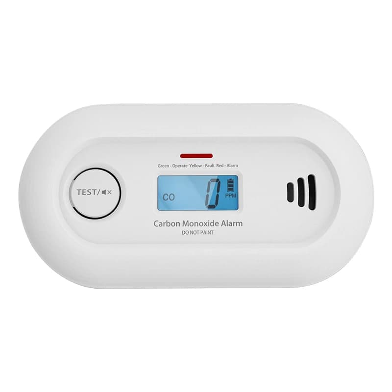 Allarme monossido di carbonio V-COME con display LCD digitale e pulsante di prova, rilevatore di CO con batteria di durata di 10 anni, EN 50291, VC21