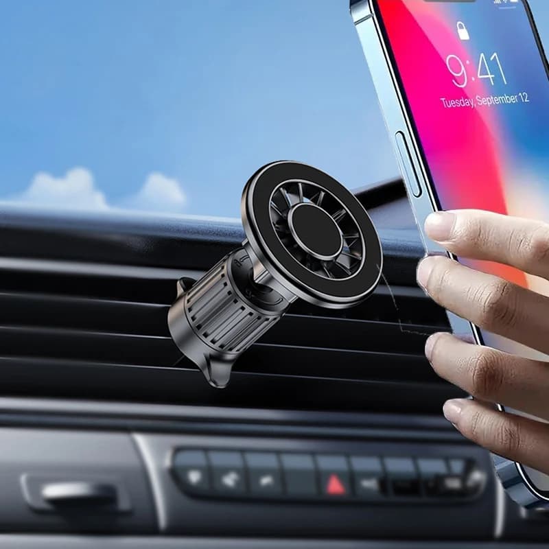 SMGXHE Car Magnetic Phone Holder, 360° Rotating Strong Magnet Air Vent Clip Mount, Compatible with Most Sma