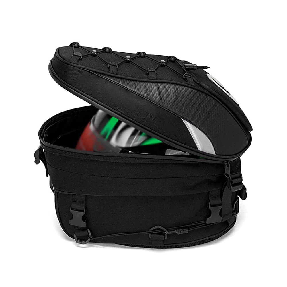 Borsa per casco impermeabile a doppio uso borsa per coda per moto 30L-40L cassetta degli attrezzi borsa per sedile posteriore zaino per motociclisti accessori per moto