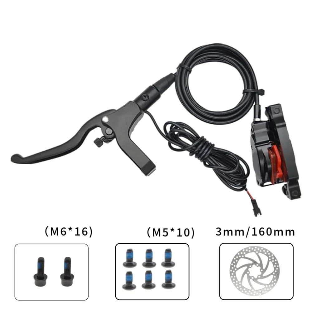 Freno di spegnimento Sistema frenante per bici elettrica Maniglia freno nera per scooter elettrico Corpo pompa in alluminio Design a doppio pistone