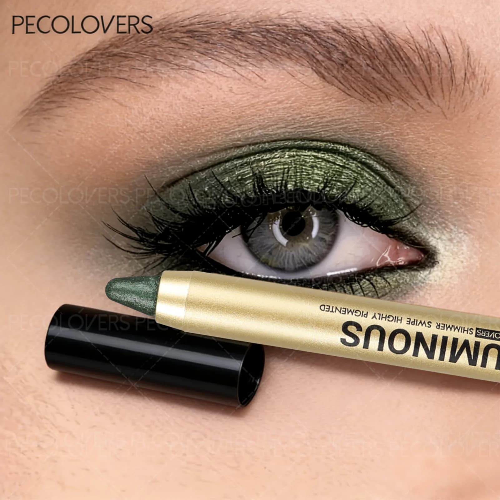 Stick Multifunzionale Illuminante e Ombretto, Perla Scintillante a Lunga Durata, Stick Illuminante Verde