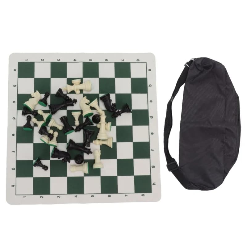 Set di Scacchi con Pezzi in Plastica e Scacchiera in Similpelle PU, Gioco di Scacchi Internazionale