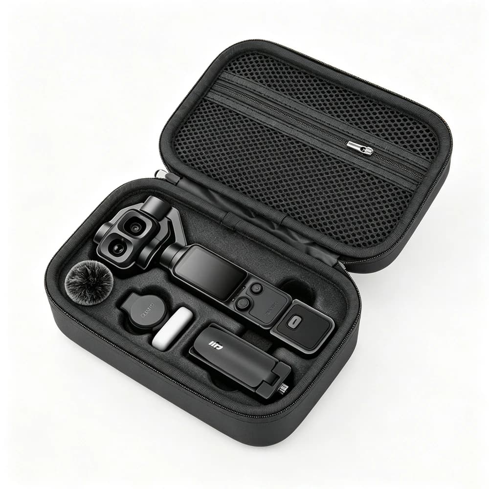 Shoulder Bag Portable Case Tripod Fill Light 1/4“ Threaded Handle Storage PU Waterproof Box for DJI Osmo Pocket 4P Gimbal Camera