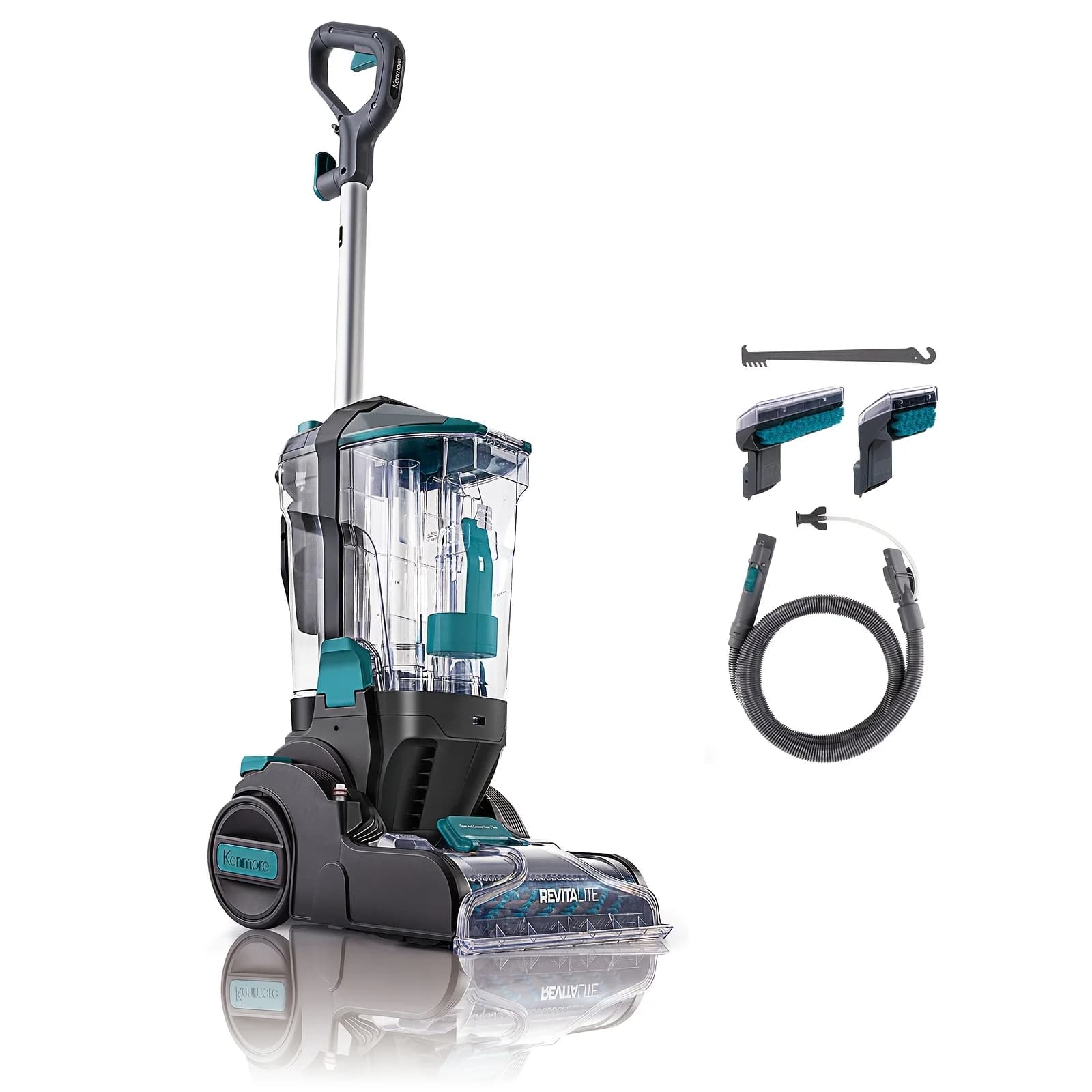 Kenmore Professional Grade Dual Powered Brushroll Carpet Cleaner - 8ft Hose & Removable Head for Deep Cleaning Rugs, Upholstery & Stairs | 108.2oz Clean Tank & 47.34oz Dirty Tank, 25ft Cord, Lightweight Design | Includes 2 Tool Attachments