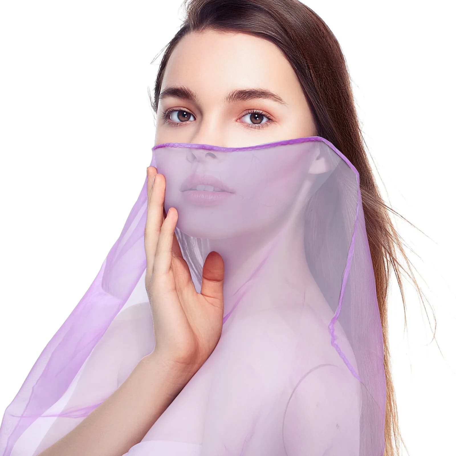 Set di 7 Sciarpe Protettive Solari in Seta, Sciarpe Estive per Protezione Viso e Collo, Leggere e Traspiranti, Fascia per Capelli, Turbante, Copricollo