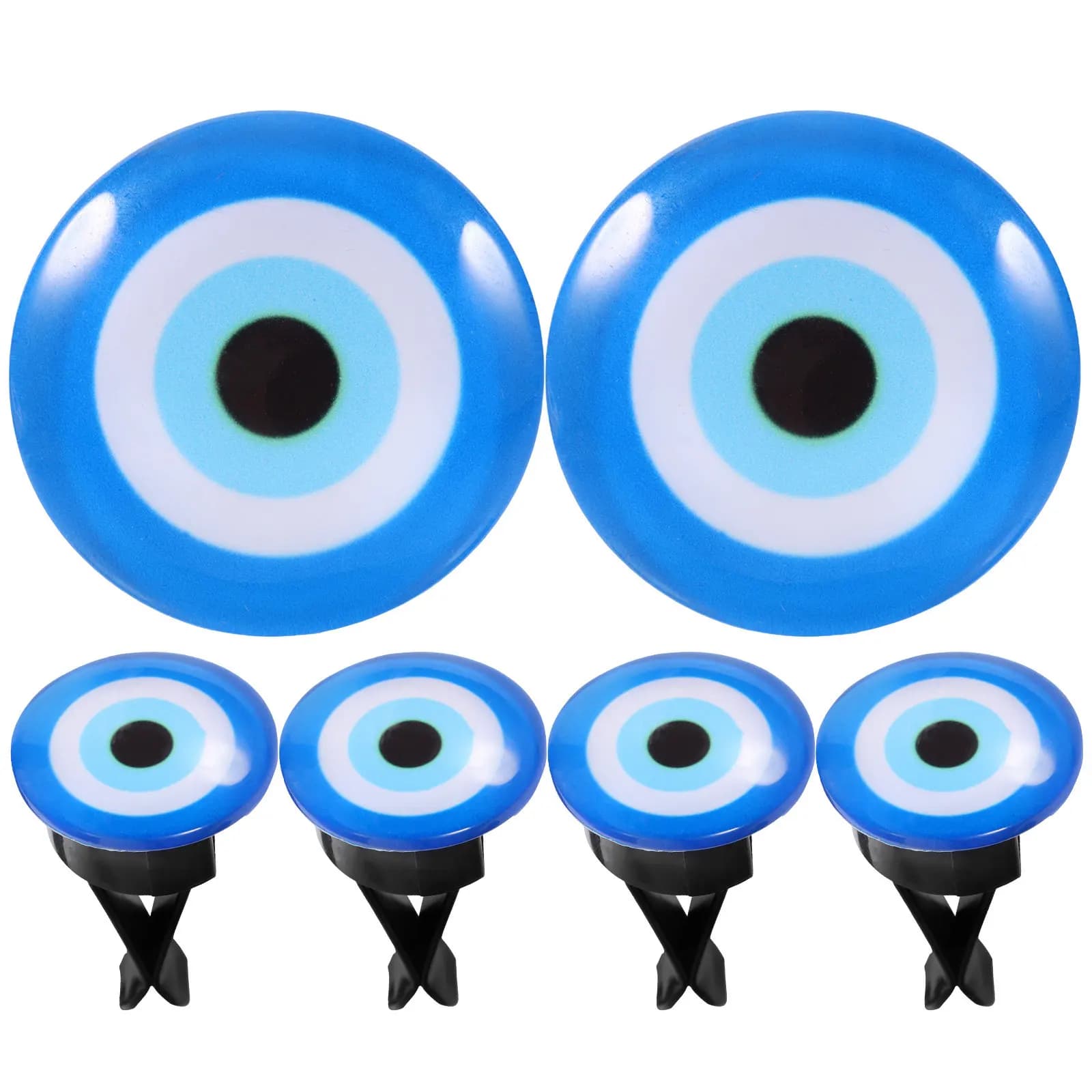6 Pezzi Clip per Bocchette d'Aria Auto a Forma di Occhio Turco, Decorazione Aromatica, Piccolo e Leggero Deodorante Portatile per Auto, Ufficio, Armadio, Bagno