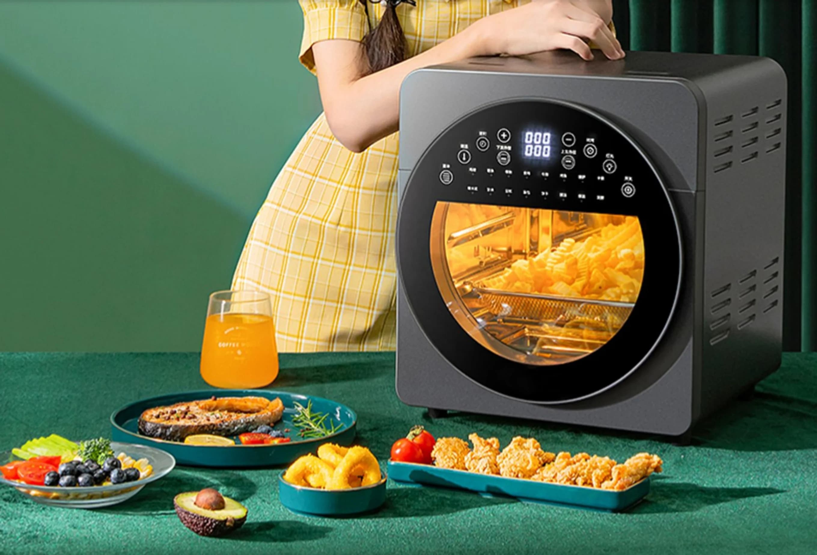AF521T Friggitrice ad Aria Digitale da 14,5L con Pannello di Controllo, Forno per Pizza, Friggitrice Professionale Come Visto in TV
