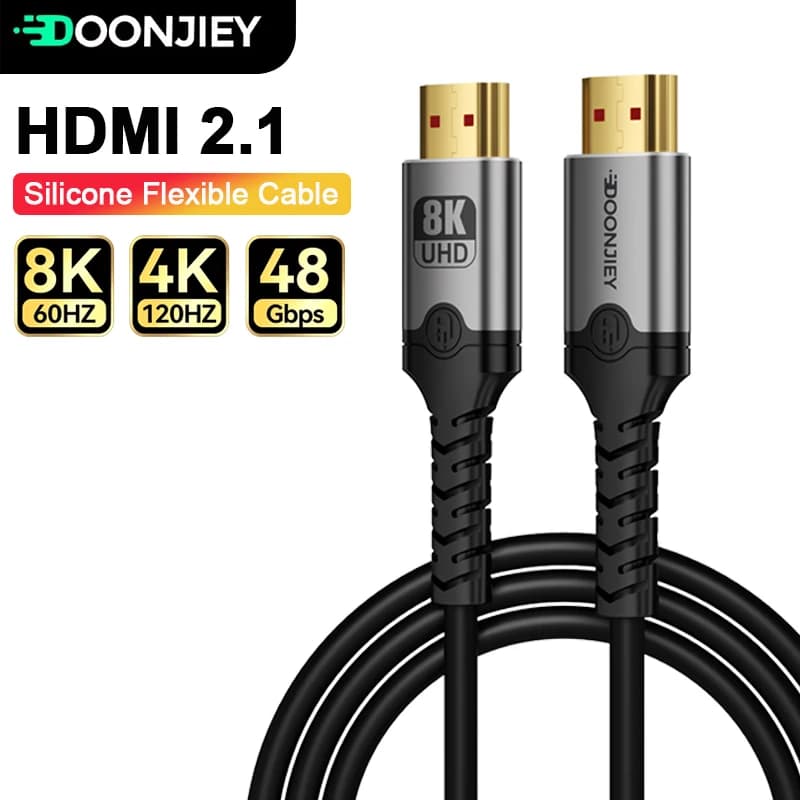 DOONJIEY HDMI 2.1 Cable 8K@60Hz 48Gbps ARC HDCP Ultra High Speed HDR for Laptop PS5 Xiaomi TV Box HDMI-Compatible Cable Adapte
