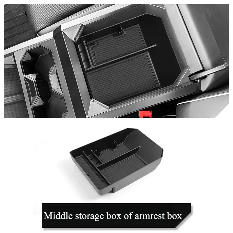 Armrest Box Storage Box for Tesla Cybertruck ABS Central Armrest Middle Storage Organizer Tray Accessories for Cyber Pickup 2024