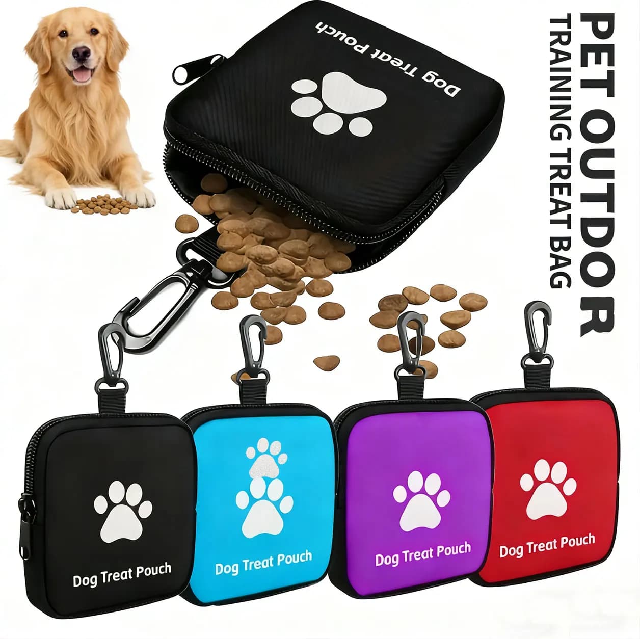 1 borsa portatile per snack per cani, borsa per snack per animali domestici, libera le mani del proprietario per le passeggiate all'aperto, adatta per viaggi con animali domestici o allenamenti all'aperto.