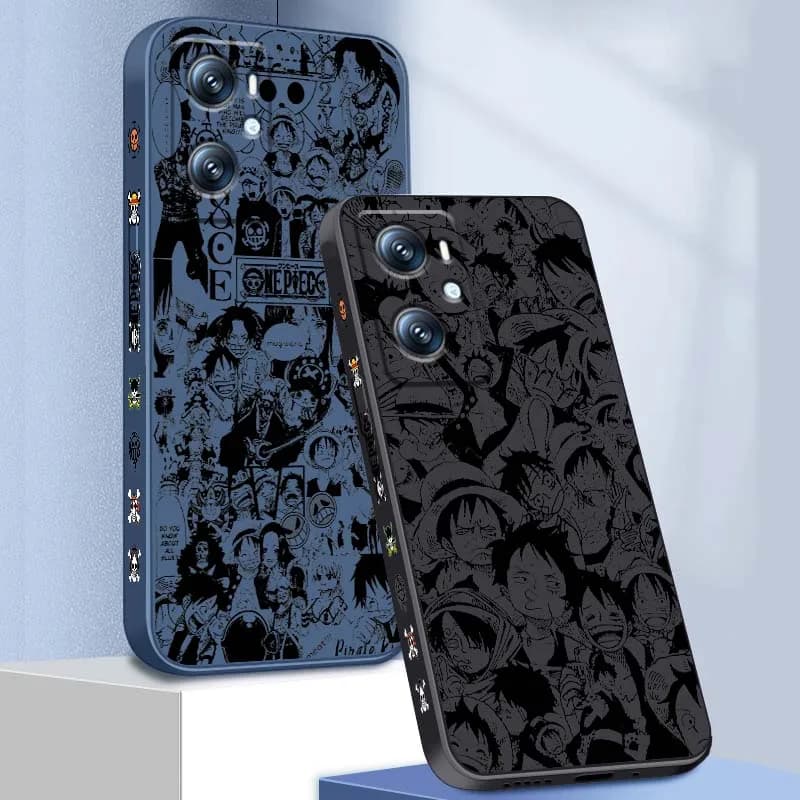 Custodia per telefono di lusso One Piece con design di Luffy, effetto liquido e cordino, per OPPO Find X5 A11 A16K A53 A98 A3 A57 A72 A73 A96 A74 A9 A5 5G