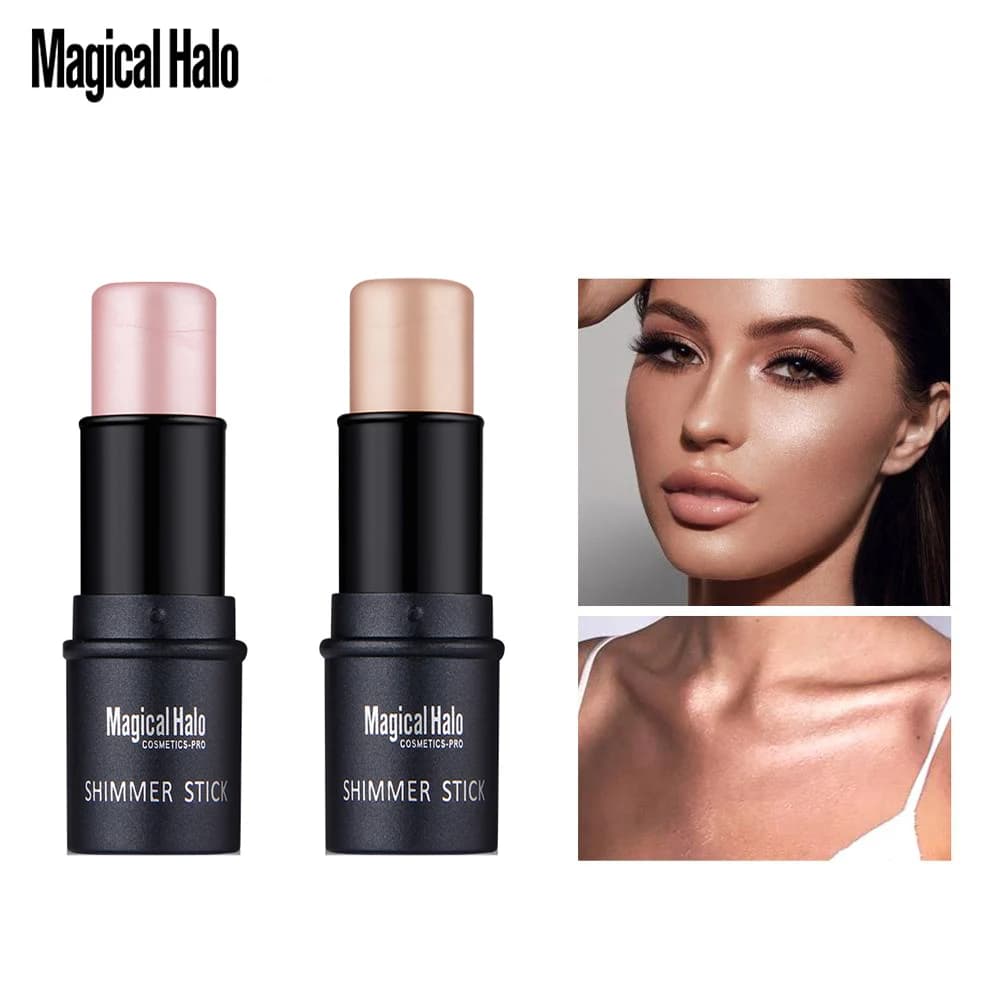 Magical Halo Highlighter Stick Glitter Contouring Bronzer per il viso, polvere illuminante, correttore, illuminante per il trucco