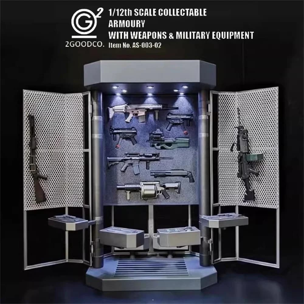 ZYTOYS 2GOODCO AS-003-02 Modellino in Scala 1/12, Armi Giocattolo con Piattaforma Espositiva per Action Figure da 12 Pollici, per Collezionisti
