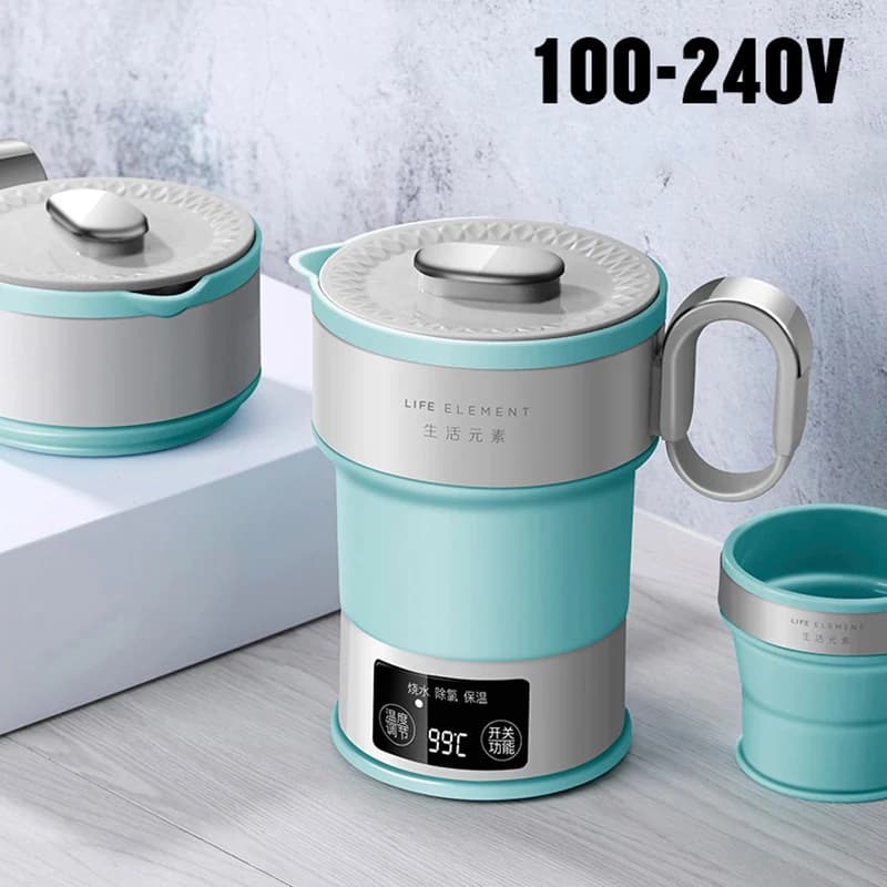 Foldable Electric Kettle 100-240V 0.6L Multifunctional Travel Kettle Smart Portable Water Cooling Kettle For Home Insulation