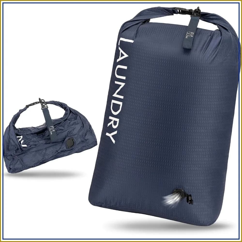 Travel Laundry Bag: Vacuum Compression, Waterproof, Smell Proof for Gym & Camping