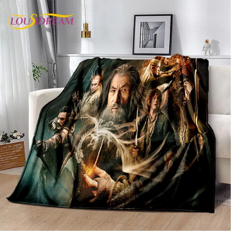 Film L-Il Signore degli Anelli H-Hobbit Morbida coperta di peluche, Coperta di flanella Coperta da tiro per soggiorno Camera da letto Letto Copridivano Bambino