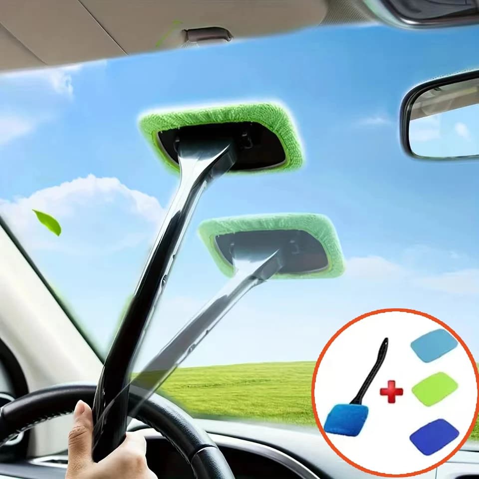 Auto Glass Cleaning Brushes Kit Windscreen Cleaning Tool inside the car Glass wiper with long handle Car accessories