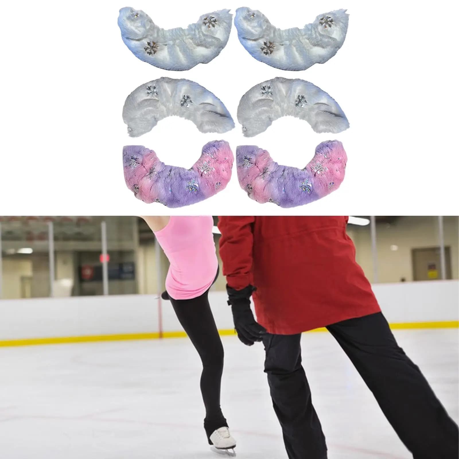 Coprilame Elastici in Flanella per Pattini, Protezioni per Pattini da Ghiaccio, Accessori per Pattinaggio Artistico, Hockey e Pattini a Rotelle per Bambini