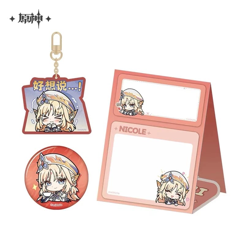 Pre Sale miHoYo Official Genuine Genshin Impact Chibi Emoji Pack Series Nico Pins Charms Sticky Note Pad Cosplay Anime Game Gift