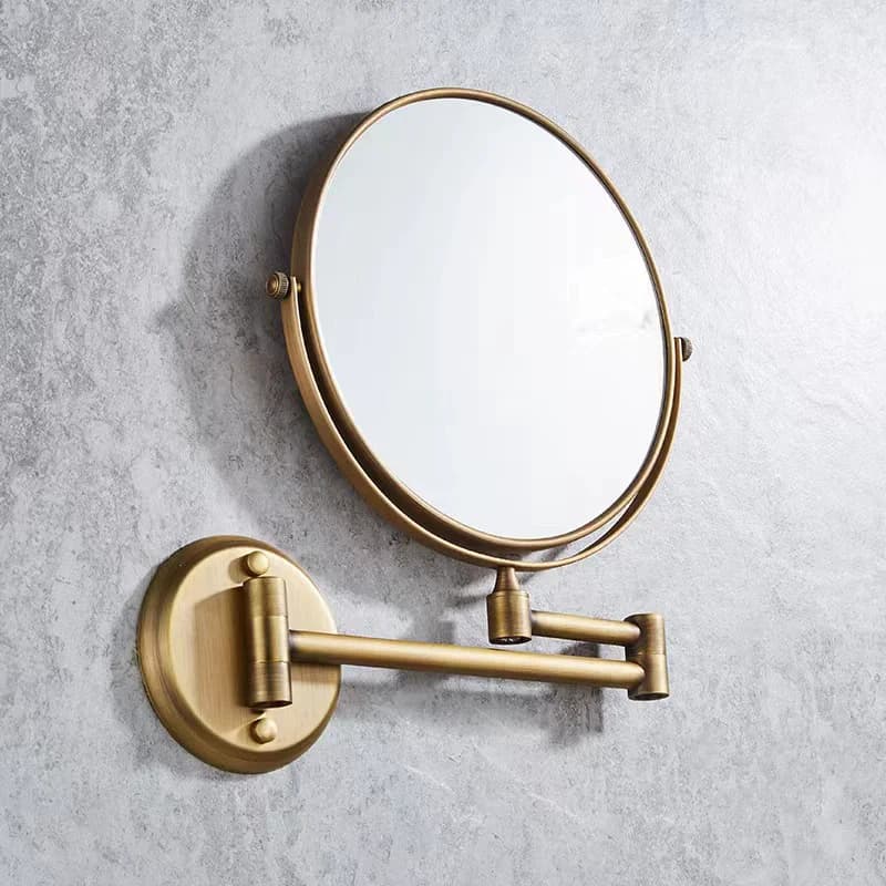 Specchio da bagno antico Specchio da toeletta da 8 pollici Specchio ingranditore 3X/1X Specchio per trucco pieghevole in oro Specchio cosmetico Regalo per signora