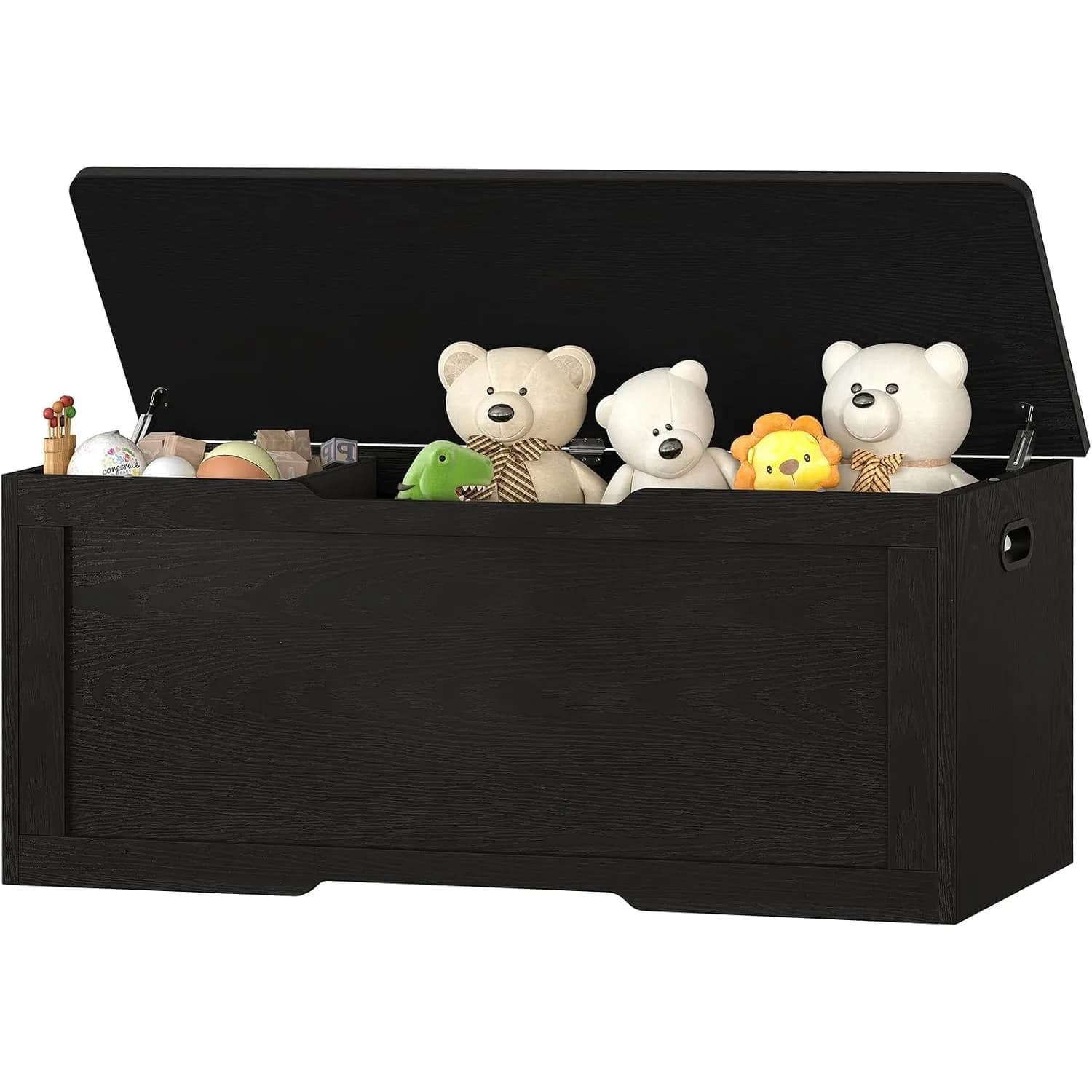 47.2" Large Storage Chest with Fabric Drawer, Toy Box with Safety Hinges, Extra Wide Storage Bench for Bedroom, Living Room, Entryway, Supports 300 lb