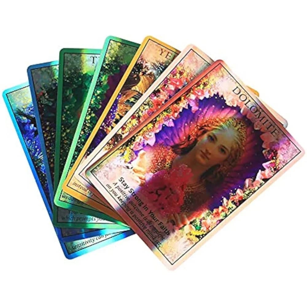 Carte laser Oracle Crystal Angels da 9,3 * 6,7 cm Carte da 44 pezzi