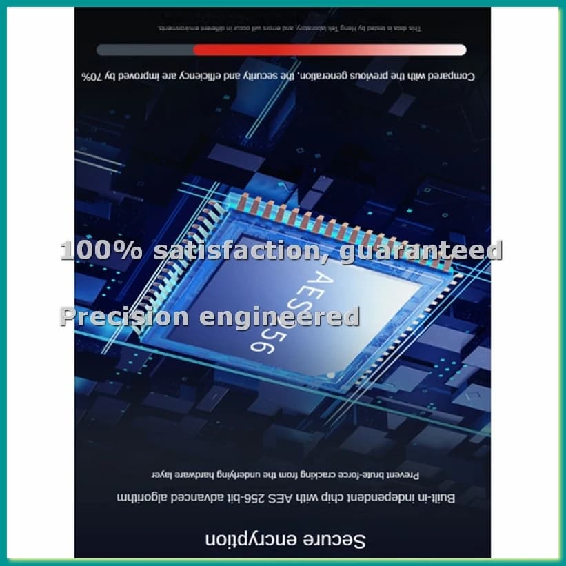 Chiavetta USB Sicura, 128GB USB Flash Drive Criptata con Password Hardware e Tastierino USB 3.0, Memoria Flash Nera-TCES